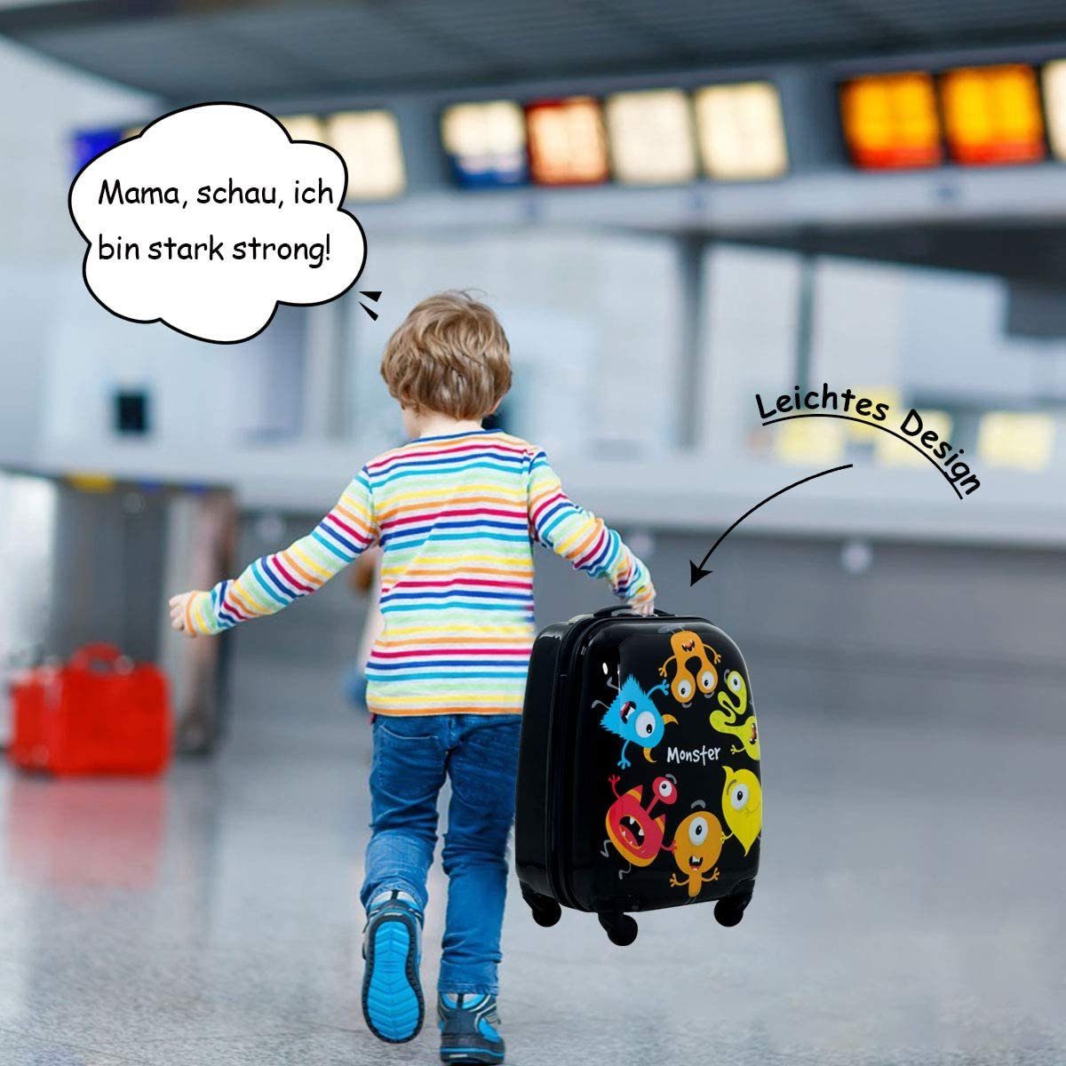 COSTWAY Kinderkoffer 2tlg Kinderkoffer, mit Rucksack