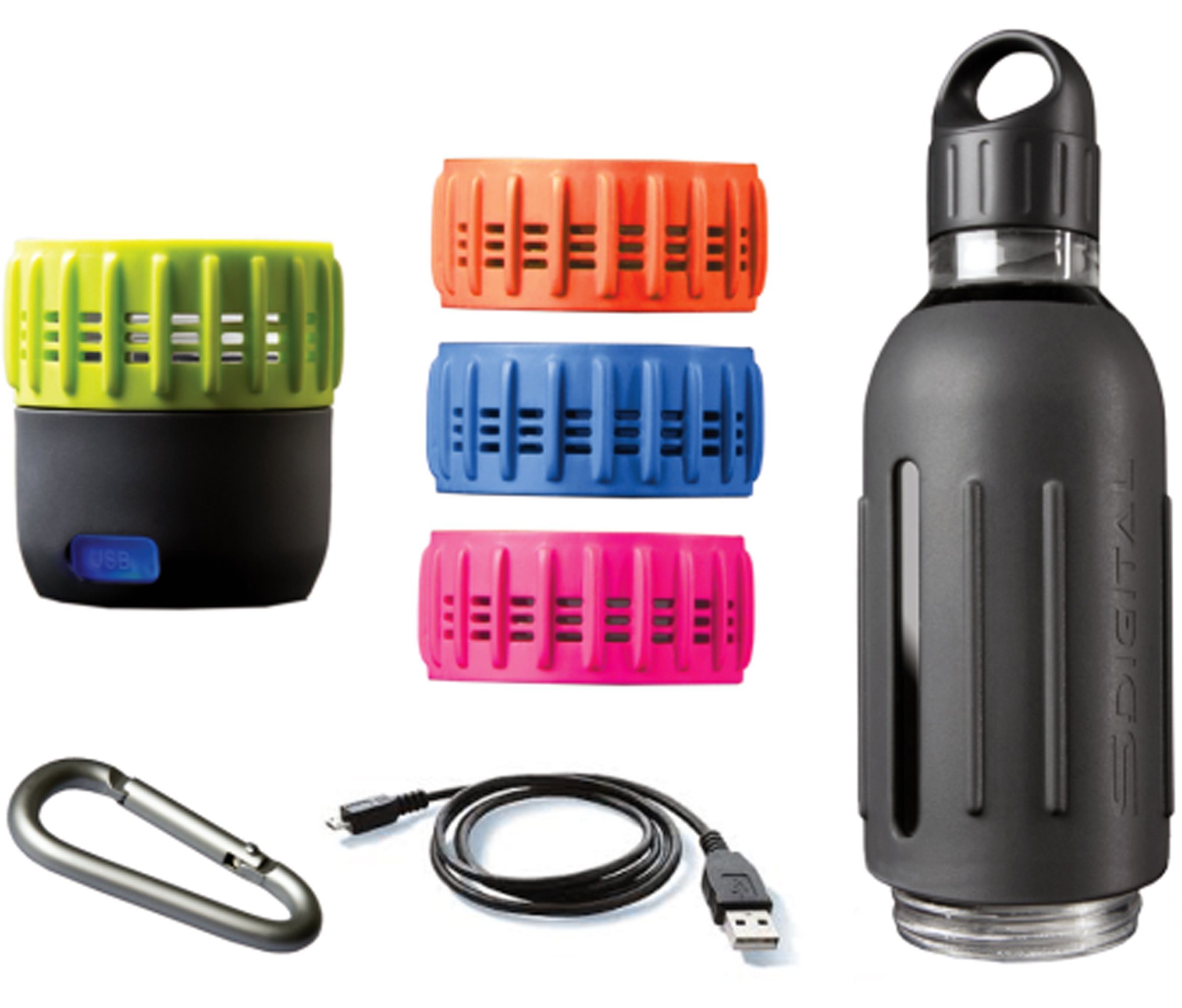 SDIGITAL Trinkflasche Spritz - Workout 360° Sound Kit, mit