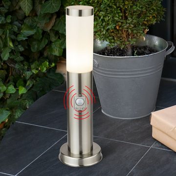 etc-shop LED Außen-Stehlampe, Leuchtmittel inklusive, Warmweiß, LED Wegeleuchte Stehlampe Gartenleuchte Edelstahl Außenleuchte mit