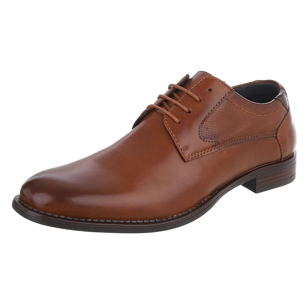 Coolwalk Herren Schnürschuh in Lederoptik mit Blockabsatz Schnürschuh (91917957) Blockabsatz Business-Schuhe in Braun