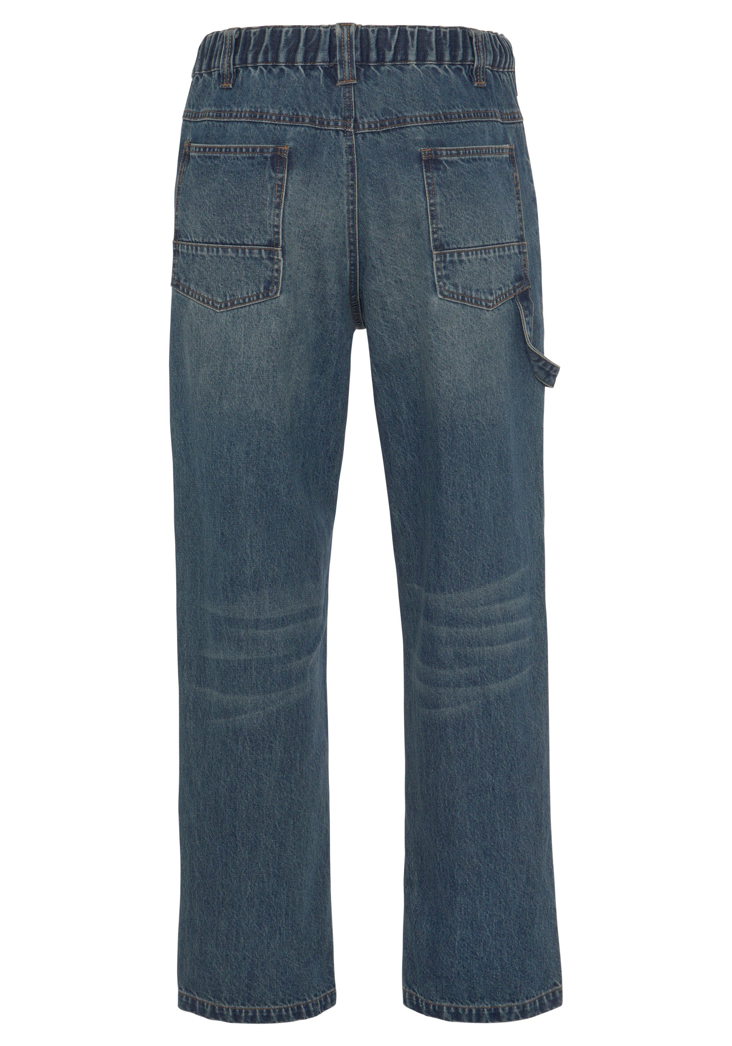 Northern Country Arbeitshose Cargo mit Bund, Baumwolle, comfort mit 6 Jeansstoff, robuster 100% fit) Taschen dehnbarem praktischen Jeans (aus