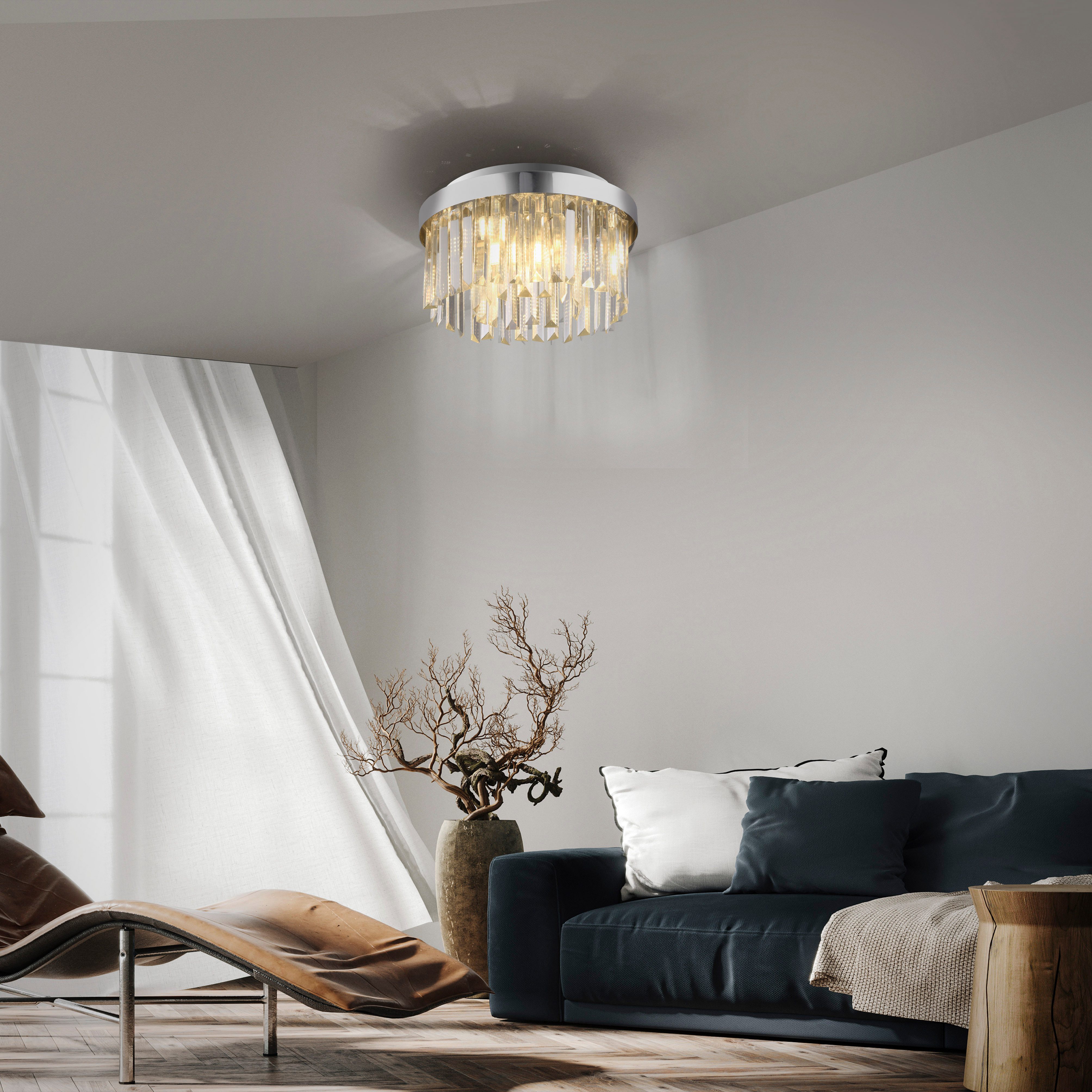 JUST LIGHT Kronleuchter KULUNKA, Ein-/Ausschalter, Leuchtmittel wechselbar, Warmweiß, ExklusiveG9