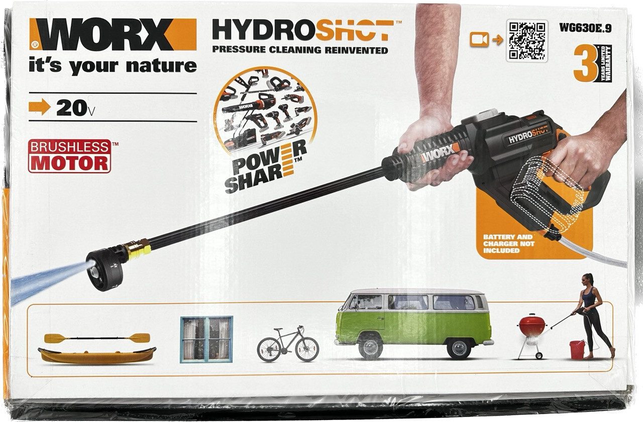 Akku-Hochdruckreiniger Worx WG630E.9 Hydroshot tragbarer Druckreiniger Hochdruckreiniger