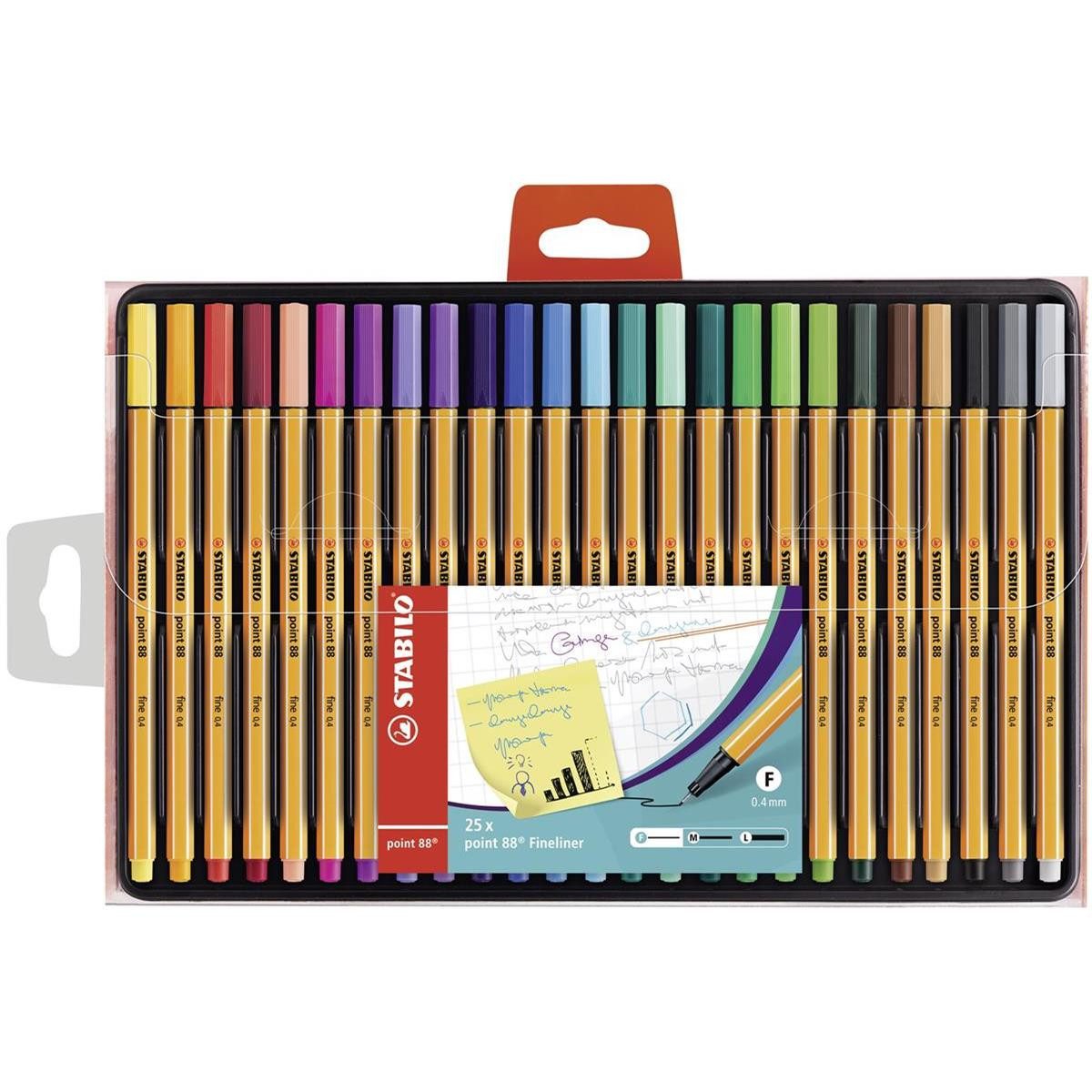STABILO Fineliner STABILO point 88 Fineliner - 0,4 mm - 25er Etui