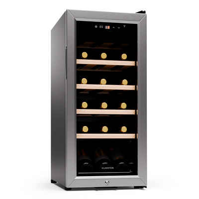 Klarstein Weinkühlschrank Shiraz Premium Smart 18 SS, für 18 Standardflaschen á 0,75l,Wein Flaschenkühlschrank Weintemperierschrank Weinschrank Kühlschrank