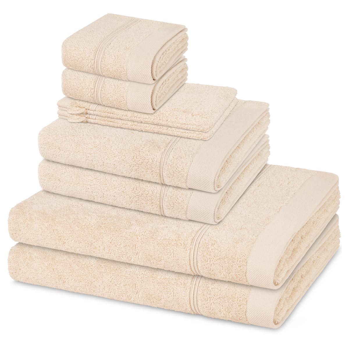 ROSS Handtuch Set Rubin, Walkfrottee (Spar-Set, 8-St), 2 X Wasch- 2 X Gäste- 2 X Dusch- 2 X Handtuch im Set - Baumwolle