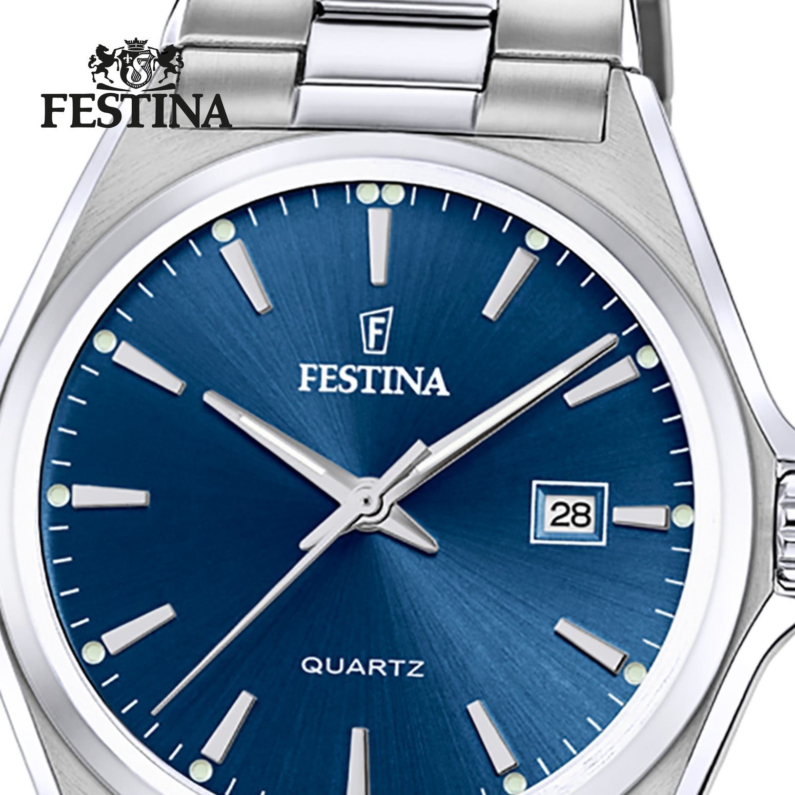 Festina Quarzuhr Festina Herrenuhr Klassik, (Analoguhr), Herren Armbanduhr rund, Edelstahlarmband silber, Casual