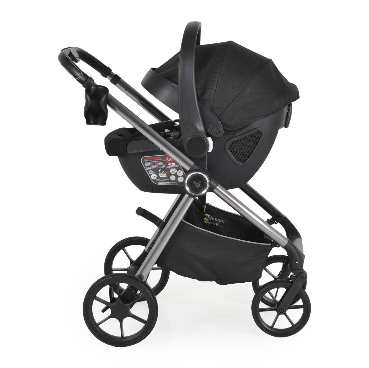 Cangaroo Kombi-Kinderwagen Kombikinderwagen Unique 3 in 1, Babyschale Stoßdämpfer PU-Räder Tasche
