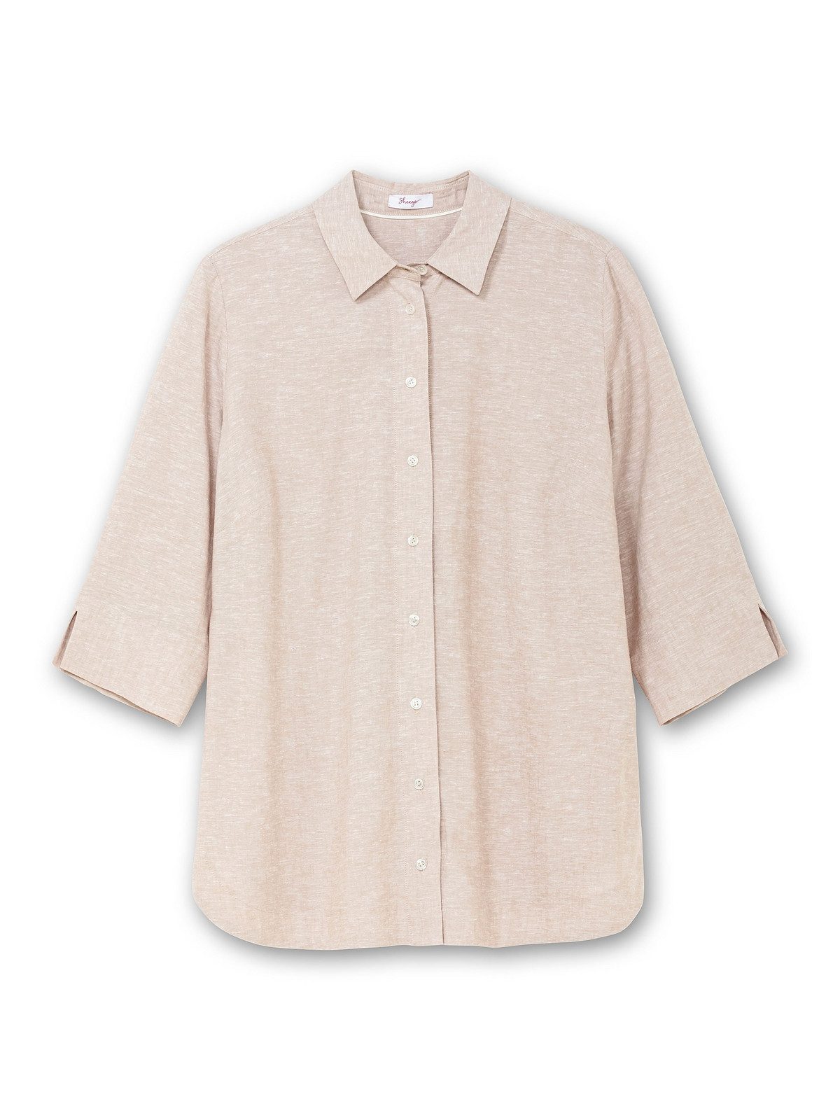 Sheego Hemdbluse Große Größen im Leinen-Mix, mit feinen Streifen