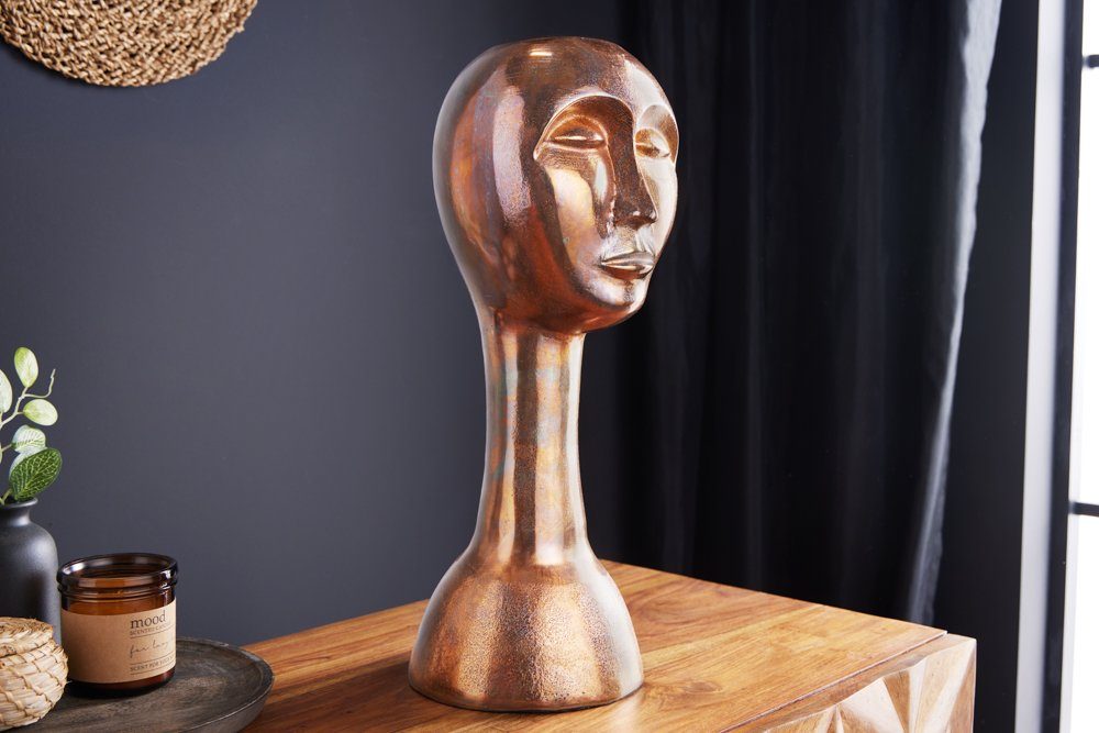 Dekovase Dekoration · Handmade · St), riess-ambiente FACE 1 50cm kupfer Wohnzimmer (Einzelartikel, · Design · Metall