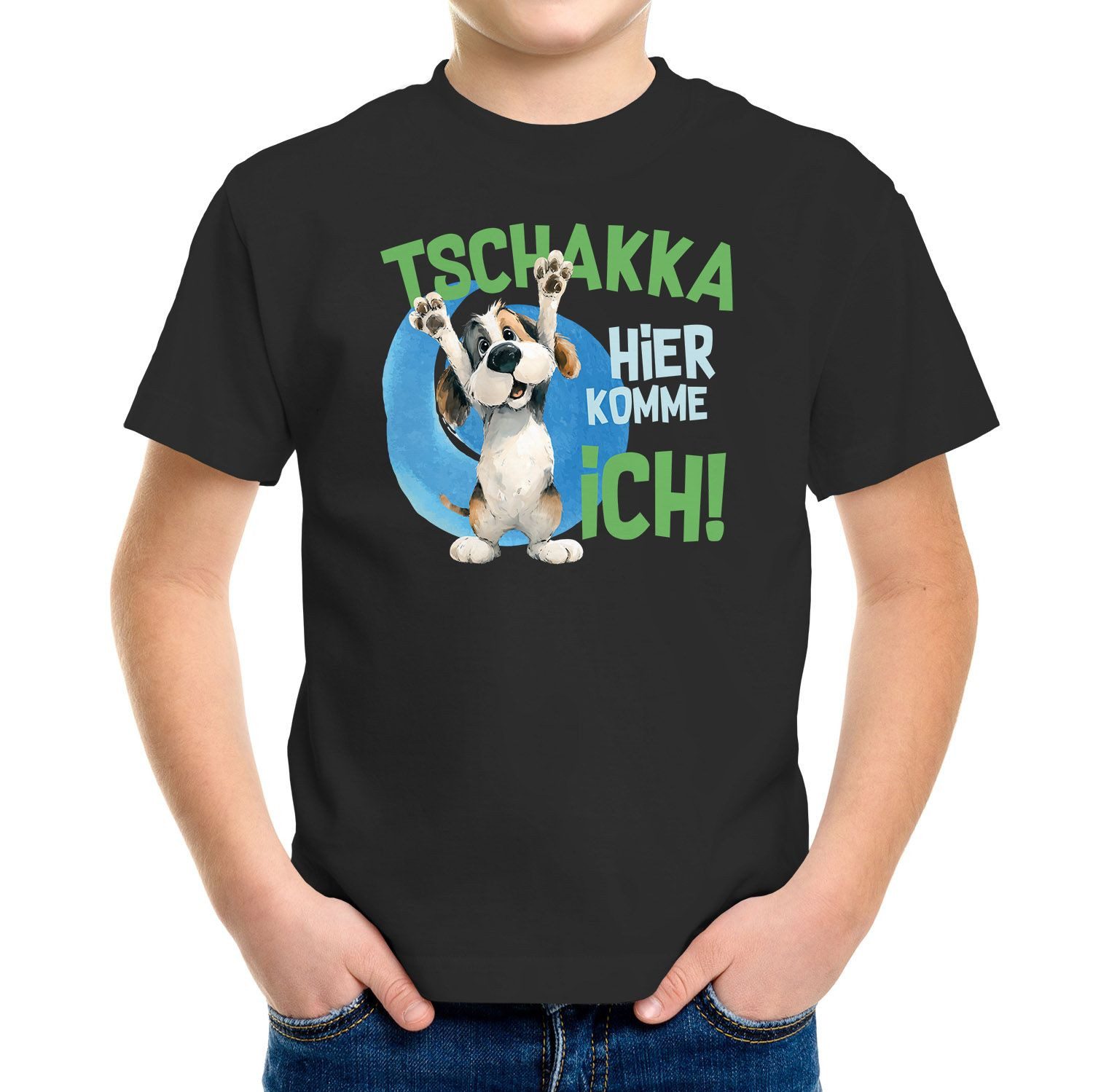 Print-Shirt Kinder T-Shirt Tschakka Hier komme ich Lustige Comic Tiermotiv-Shirts