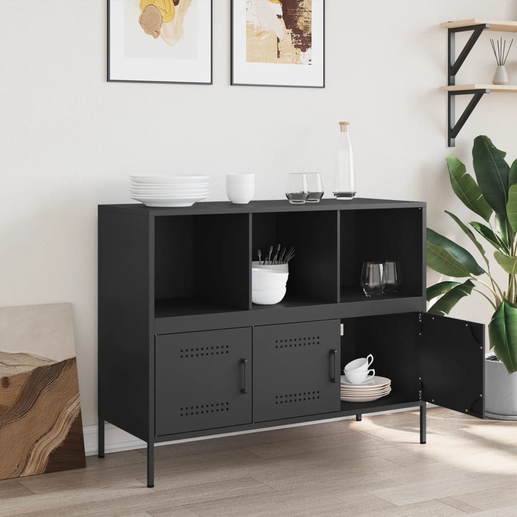 vidaXL Sideboard Sideboard Schwarz 100,5x39x79 cm günstig online kaufen