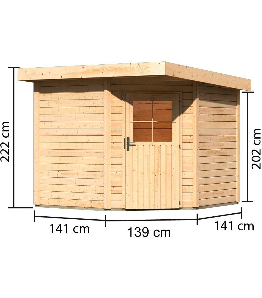 terragrau cm, BxT: oder naturbelassen KONIFERA Gartenhaus Neusee 2, 276x273