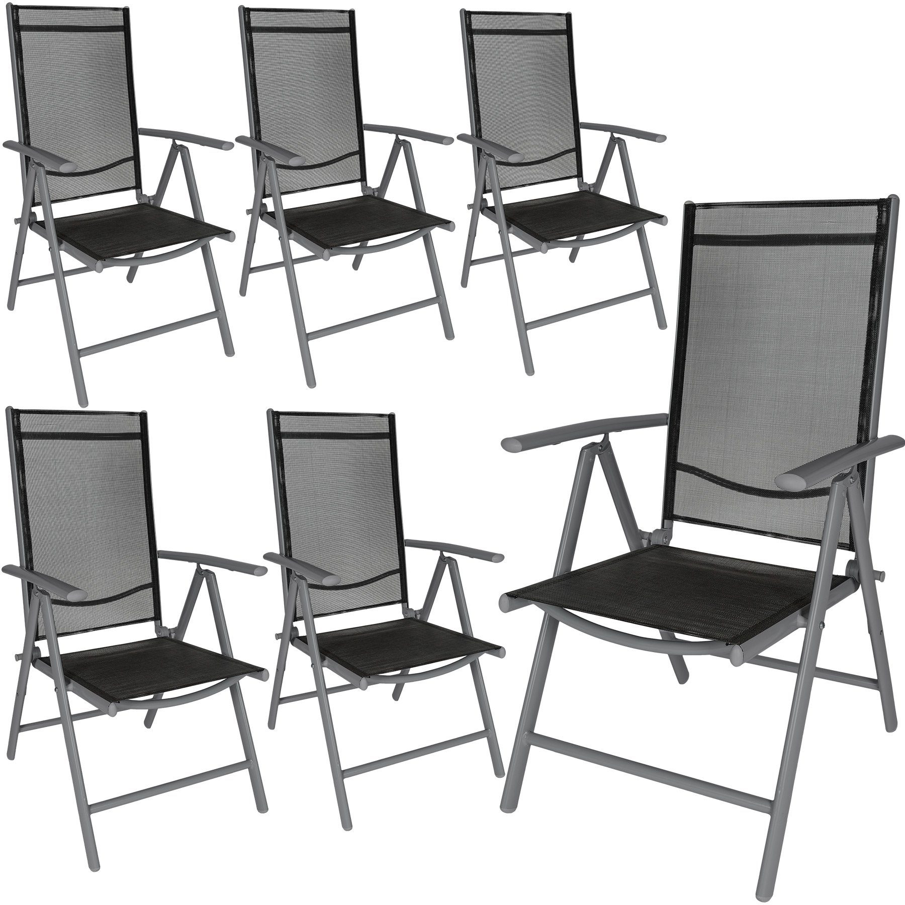 tectake Gartenstuhl »6 Aluminium Gartenstühle klappbar« (6 St