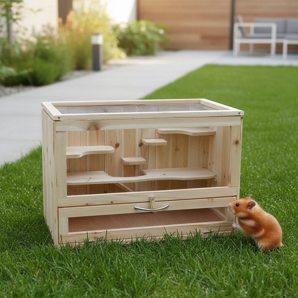 Melko Kleintierkäfig Kleintiergehege Kleintierkäfig Stall Holz Freilauf Nag günstig online kaufen