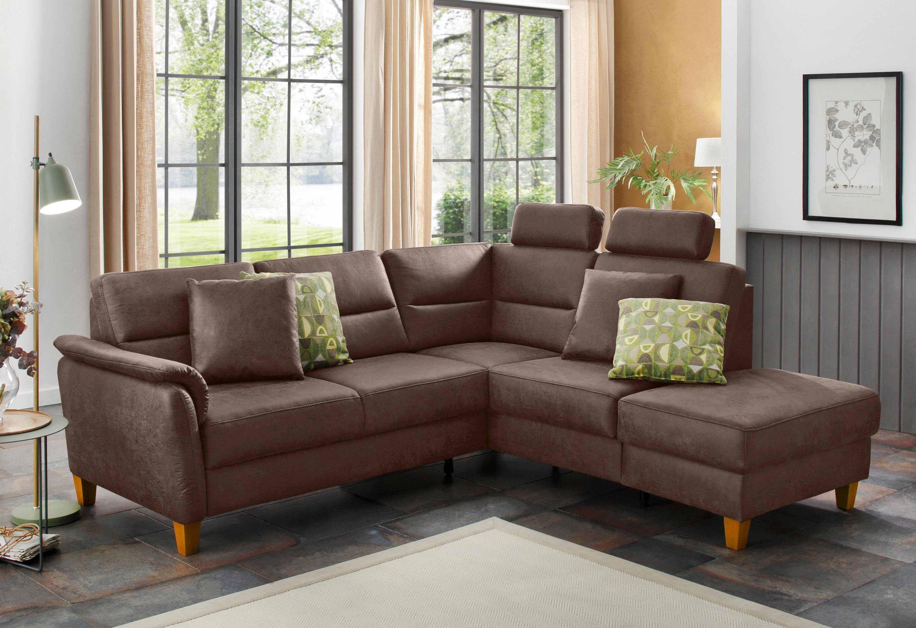 Home affaire Ecksofa Palmera L-Form, Federkern, günstig online kaufen