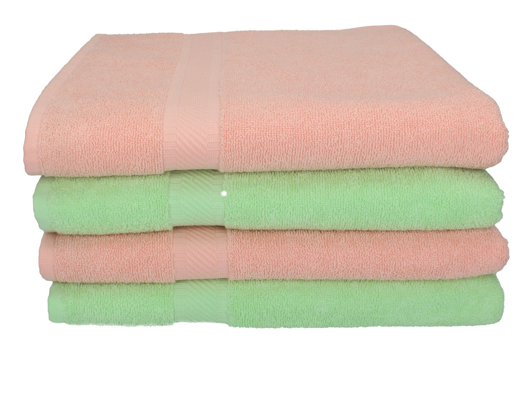 100% cm Palermo Betz Stück Duschtücher 70x140 Duschtücher apricot Baumwolle grün, 4 Duschtuch-Set und