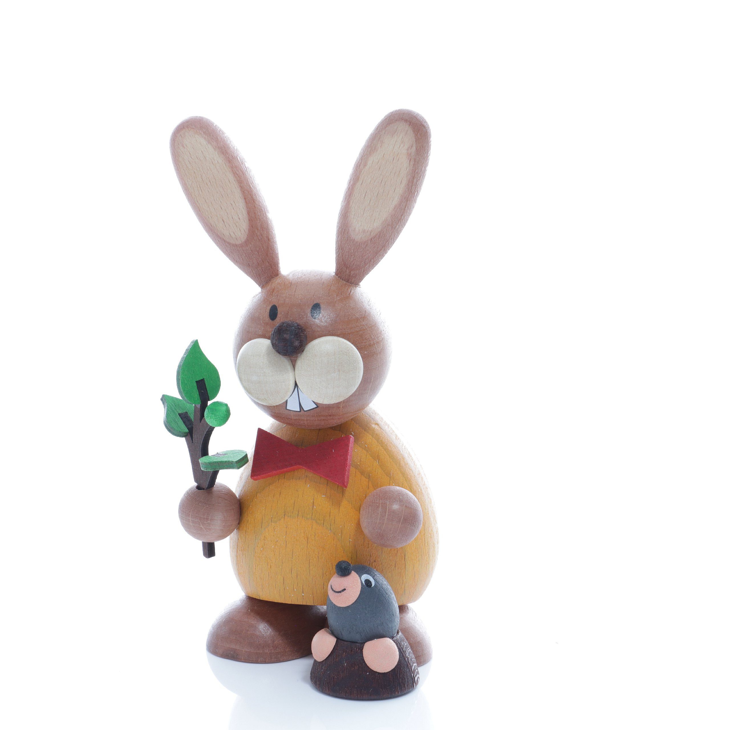 Ullrich Kunsthandwerk Osterhase Osterdekoration Osterhase mit Zweig und Maulwurf BxH 6x12cm NEU