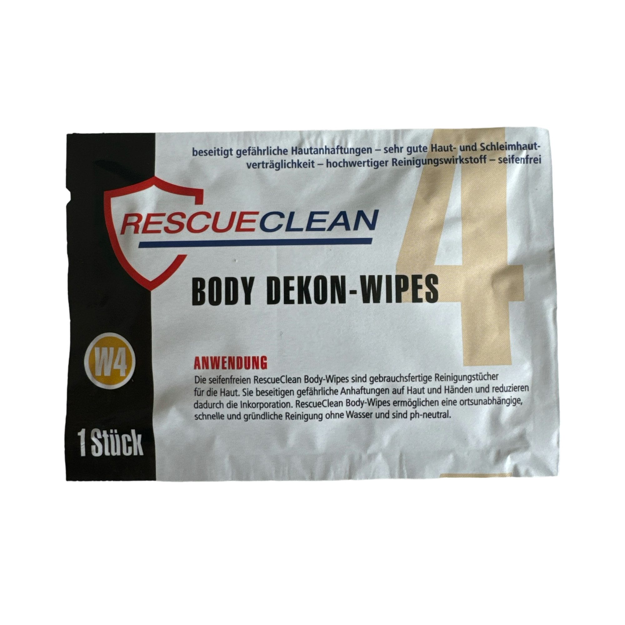 RESCUECLEAN Rescueclean - W4 - Body-Dekon-Wipes - 1 Stk. Reinigungstuch (Vlies)