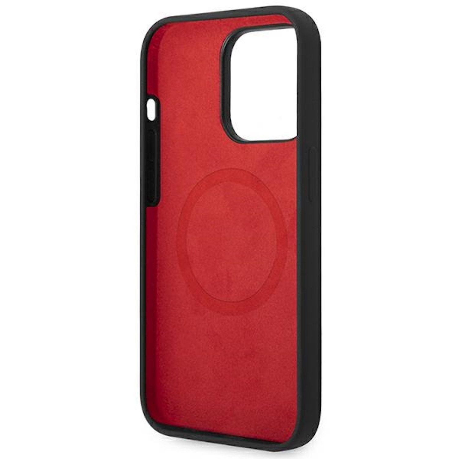 Ferrari Handyhülle Ferrari Silikon Metal Logo Magsafe Hülle für Apple iPhone 14 Pro Max