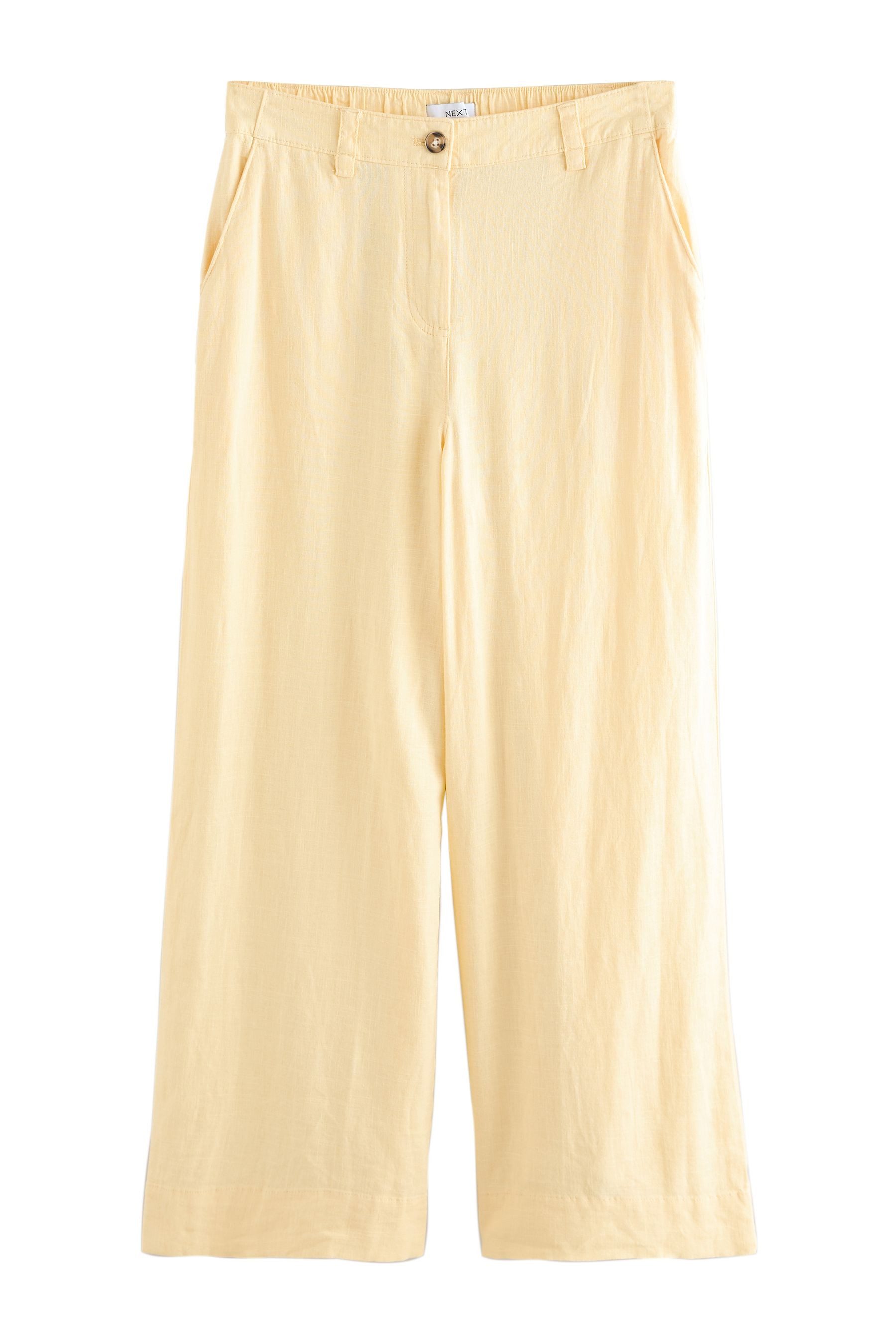 Next Palazzohose Elegante Hose aus Leinenmischung mit weitem Bein (1-tlg)