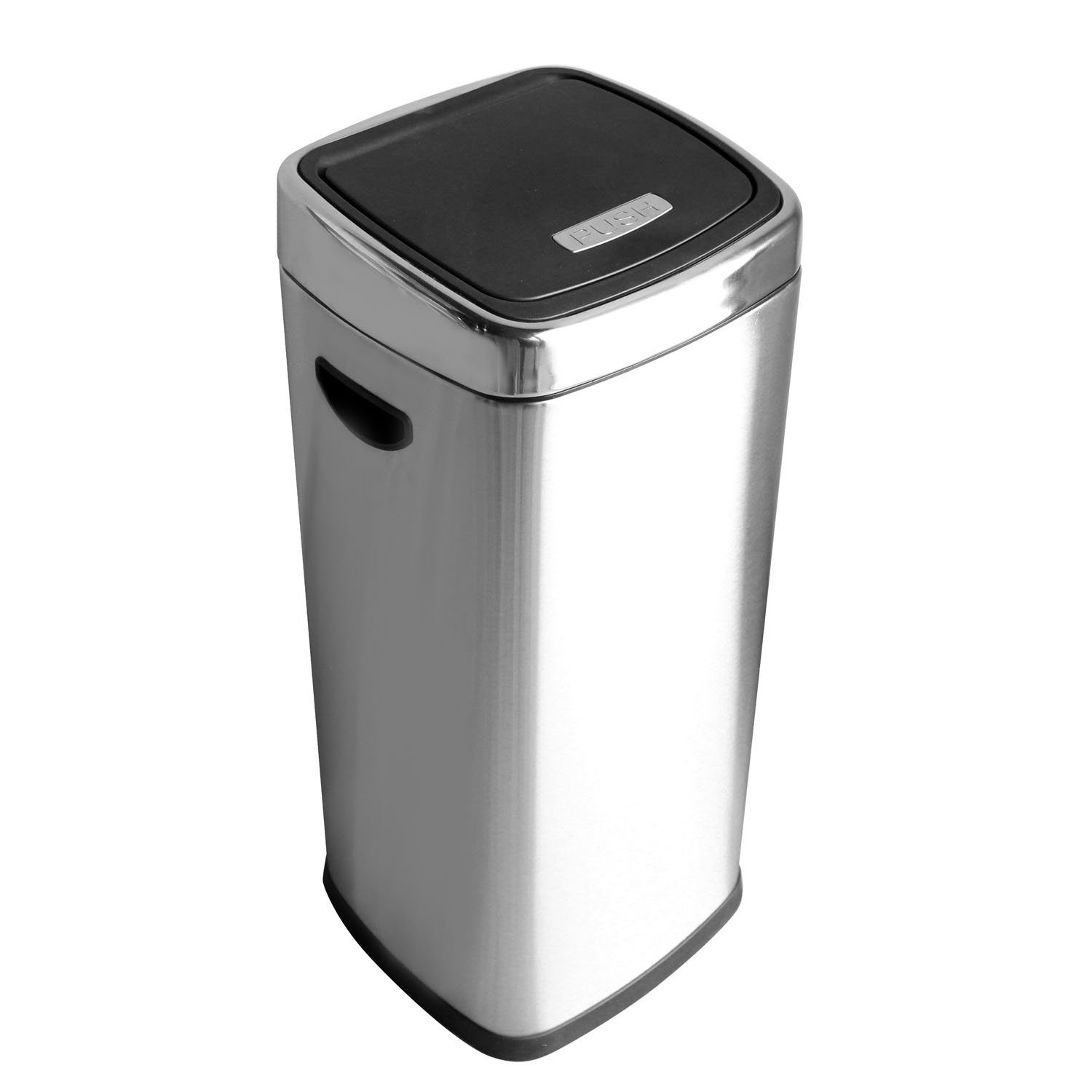 Mülleimer Müllbehälter, 30 Push mit Abfalleimer HAC24 Druckdeckel Liter Mülleimer Edelstahl