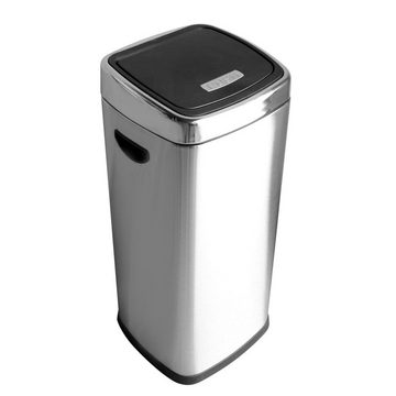 HAC24 Mülleimer Edelstahl Push Abfalleimer 30 Liter Mülleimer Müllbehälter, mit Druckdeckel