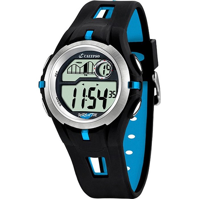 CALYPSO WATCHES Digitaluhr Calypso Herren Uhr K5511/2 Kunststoffband (Armbanduhr) Herren Armbanduhr rund PURarmband schwarz türkis Sport