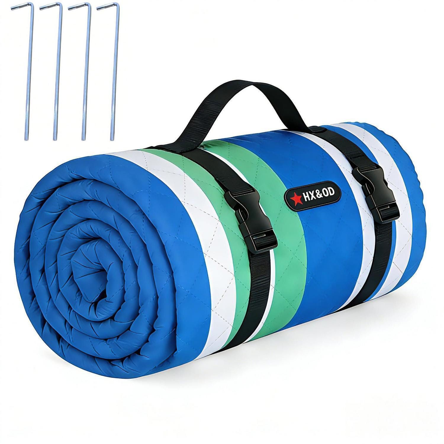 Picknickdecke Picknickdecke extra groß wasserdicht 203 x 152 cm (Rechteckig) Blau, LuxusKollektion