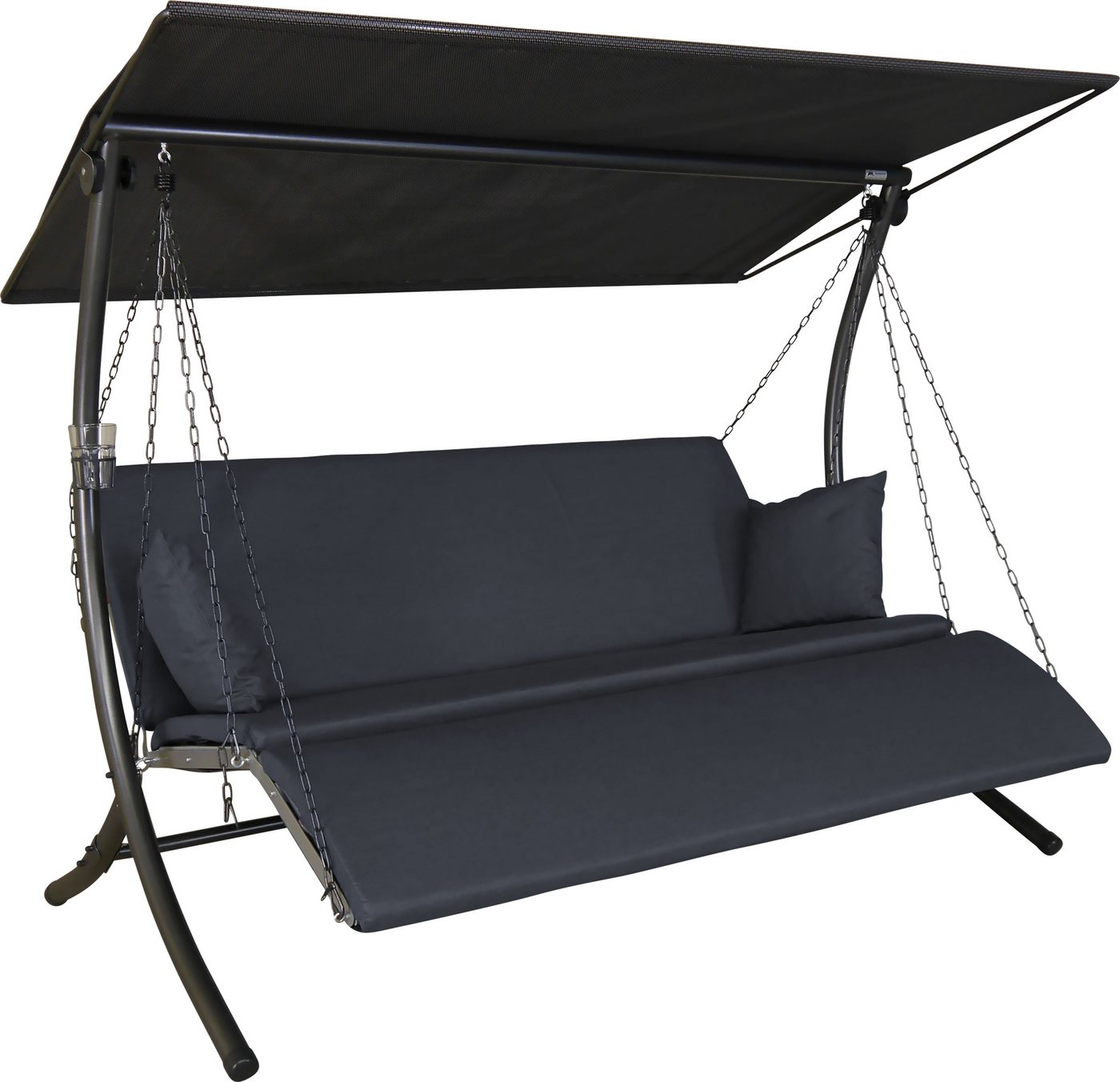 Angerer Freizeitmöbel Hollywoodschaukel »Luxus Zip anthrazit«, 3-Sitzer, Bettfunktion, BxTxH: 210x145x160 cm-HomeTrends