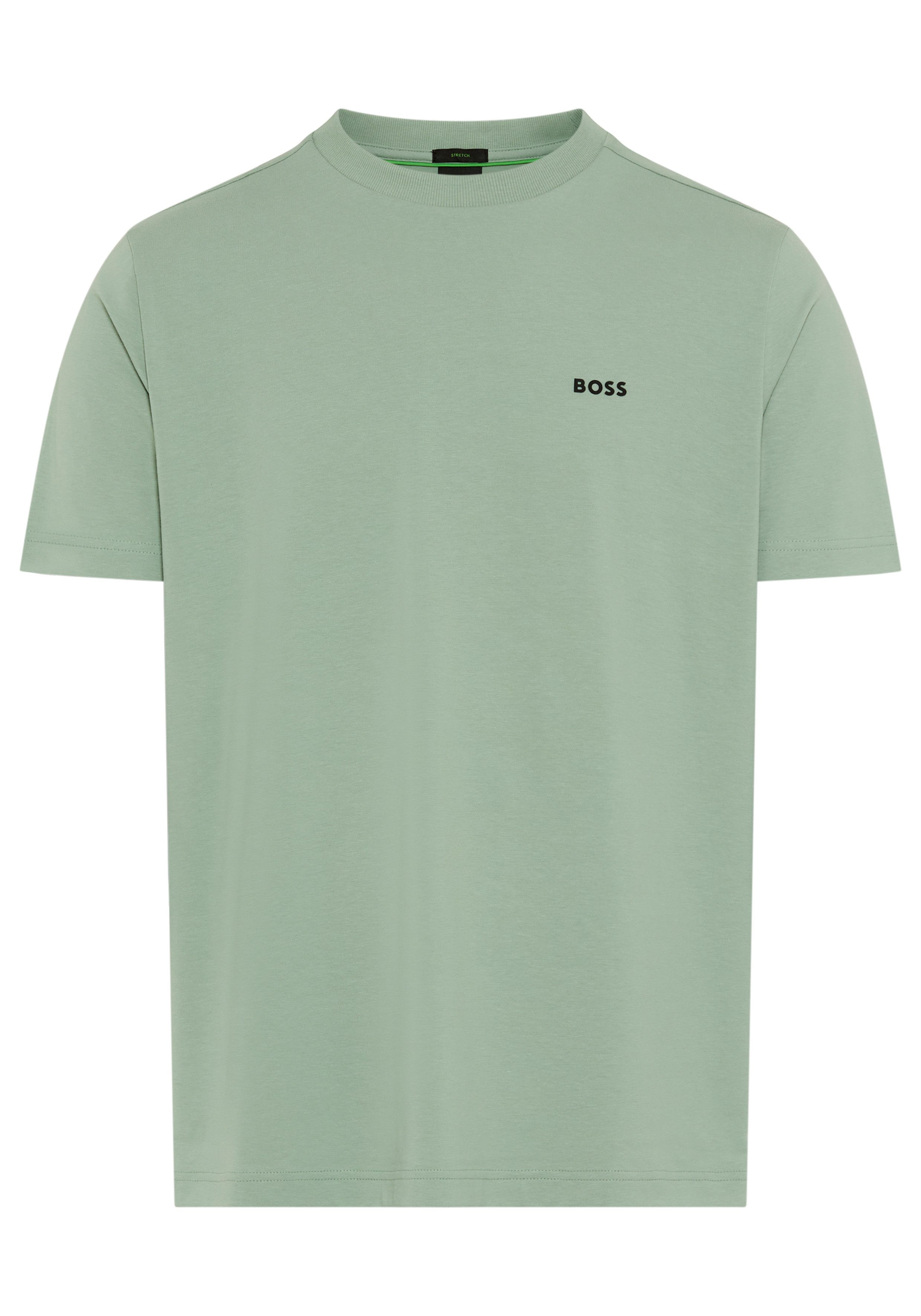 BOSS GREEN Rundhalsshirt Tee mit gummiertem Kontrast-Logo günstig online kaufen