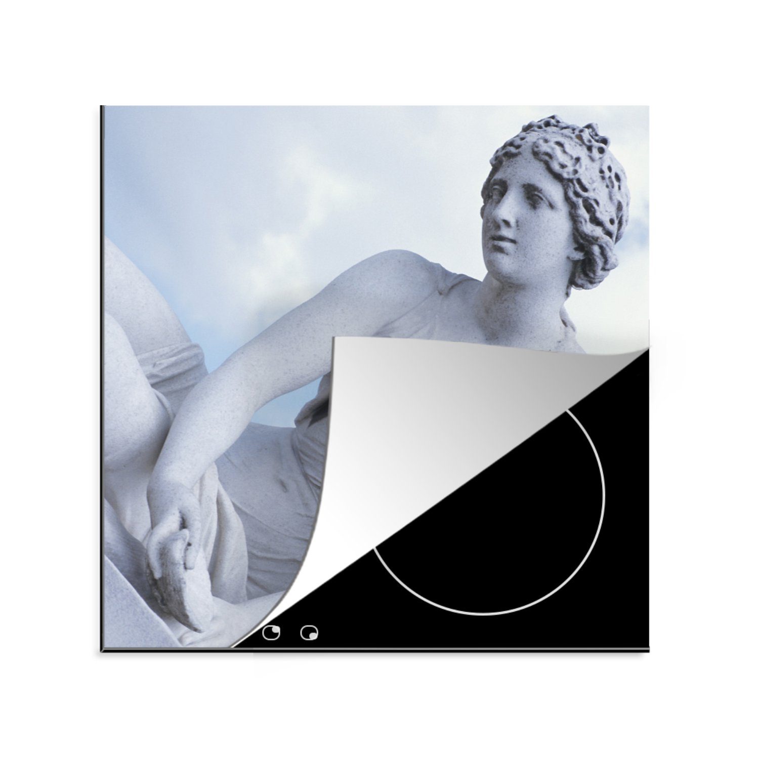 MuchoWow Herdblende-/Abdeckplatte Statue - Griechisch - Frau, Vinyl, (1 tlg), 78x78 cm, Ceranfeldabdeckung, Arbeitsplatte für küche