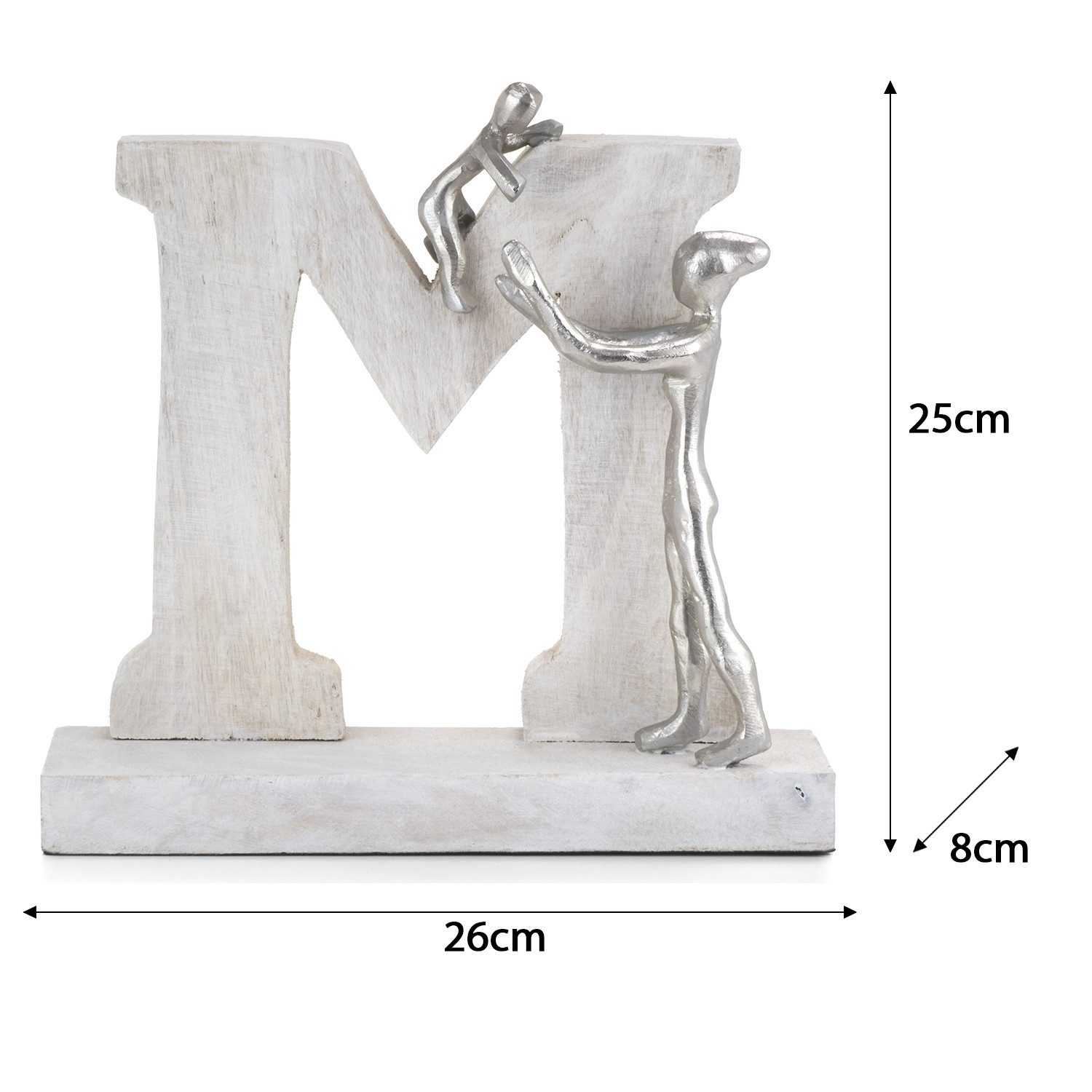 Moritz Skulptur Mutter und Kind Tochter Sohn 26 x 8 x 24 cm, Holz, Tischdeko, Fensterdeko, Wanddeko, Holzdeko, Weihnachtsdeko
