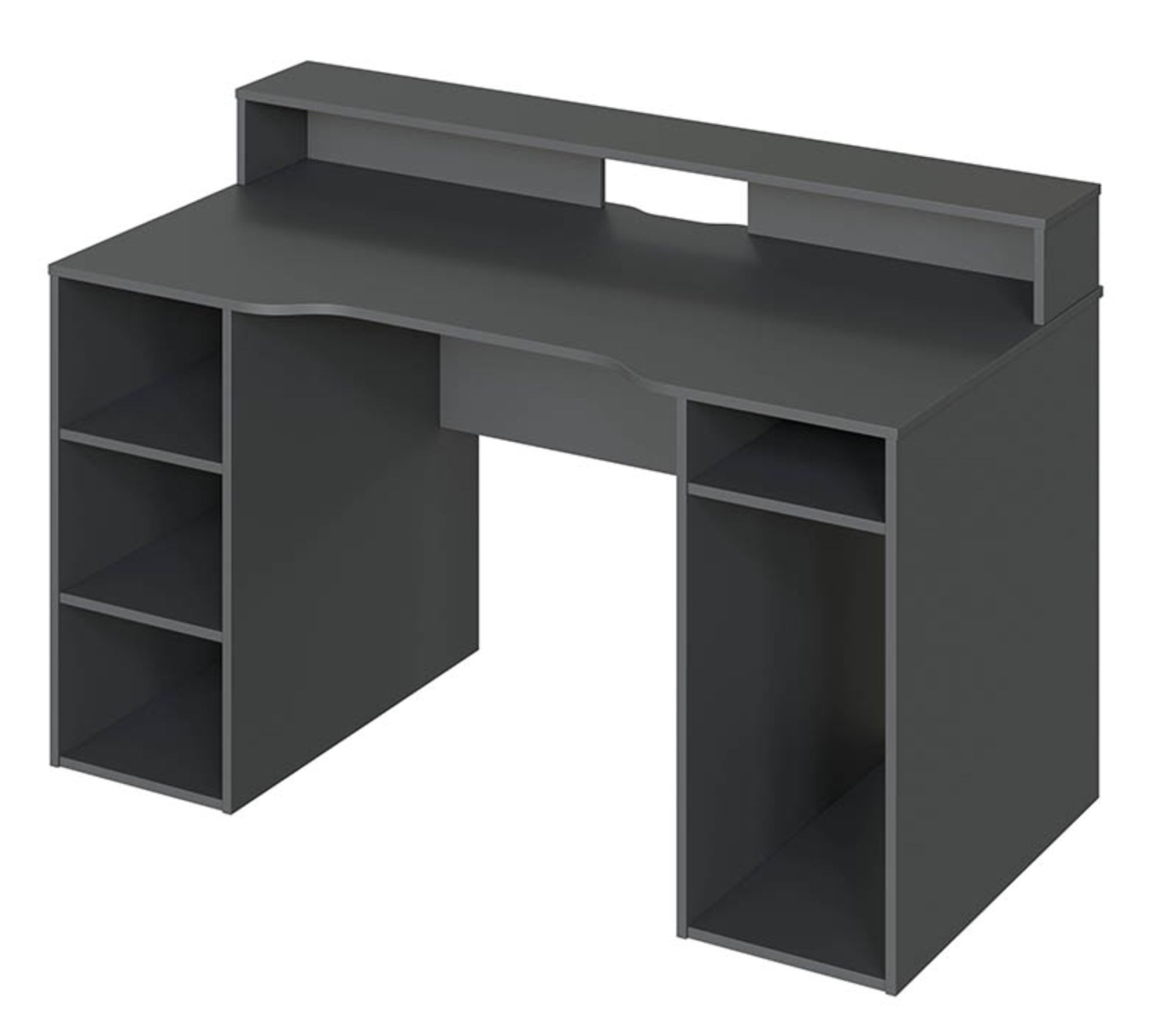 FORES HABITAT Gamingtisch in Anthrazit-Grau - 136x88x67 (BxHxT)