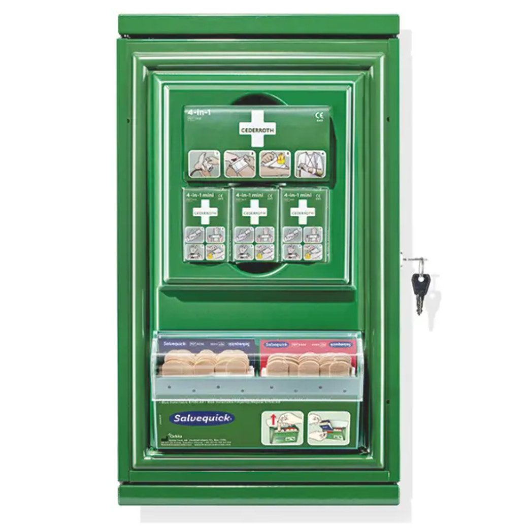Cederroth Erste-Hilfe-Set Cederroth Erste-Hilfe-Schrank Mini, (Notfall-Schrank, 1 St), Ideal als Ergänzung oder eigenständige Erste-Hilfe-Lösung