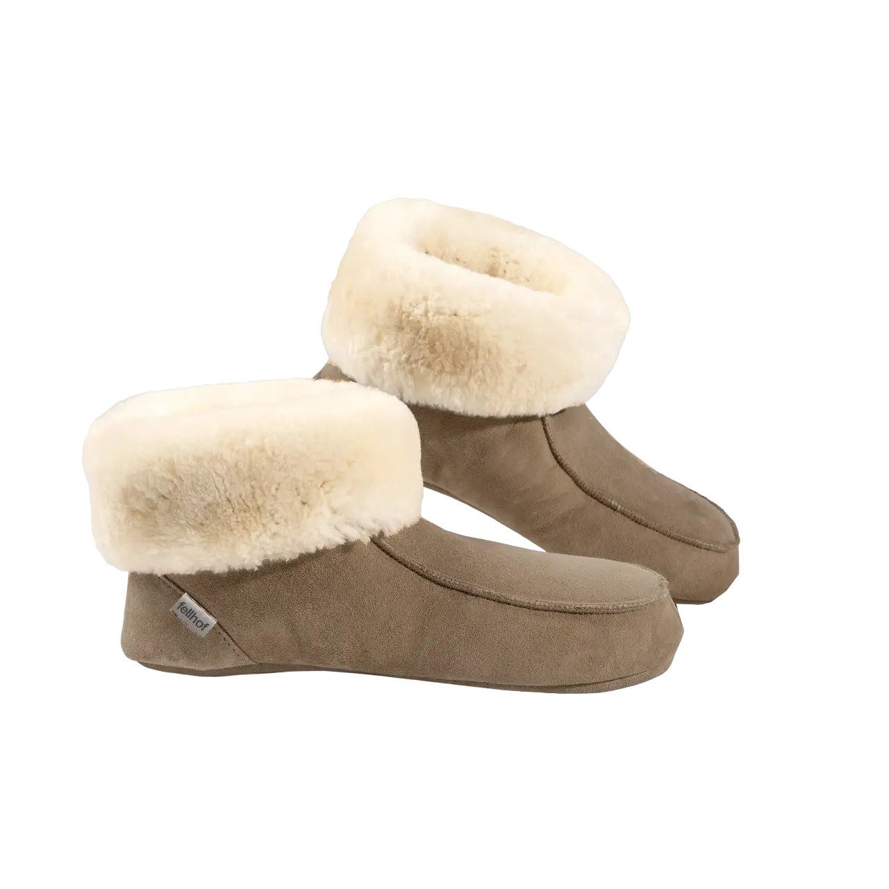 Fellhof Fellhof Lammfell Stiefel Ledersohle Pantoffel (1 Paar, 1-tlg., 1 Paar) Fellrand