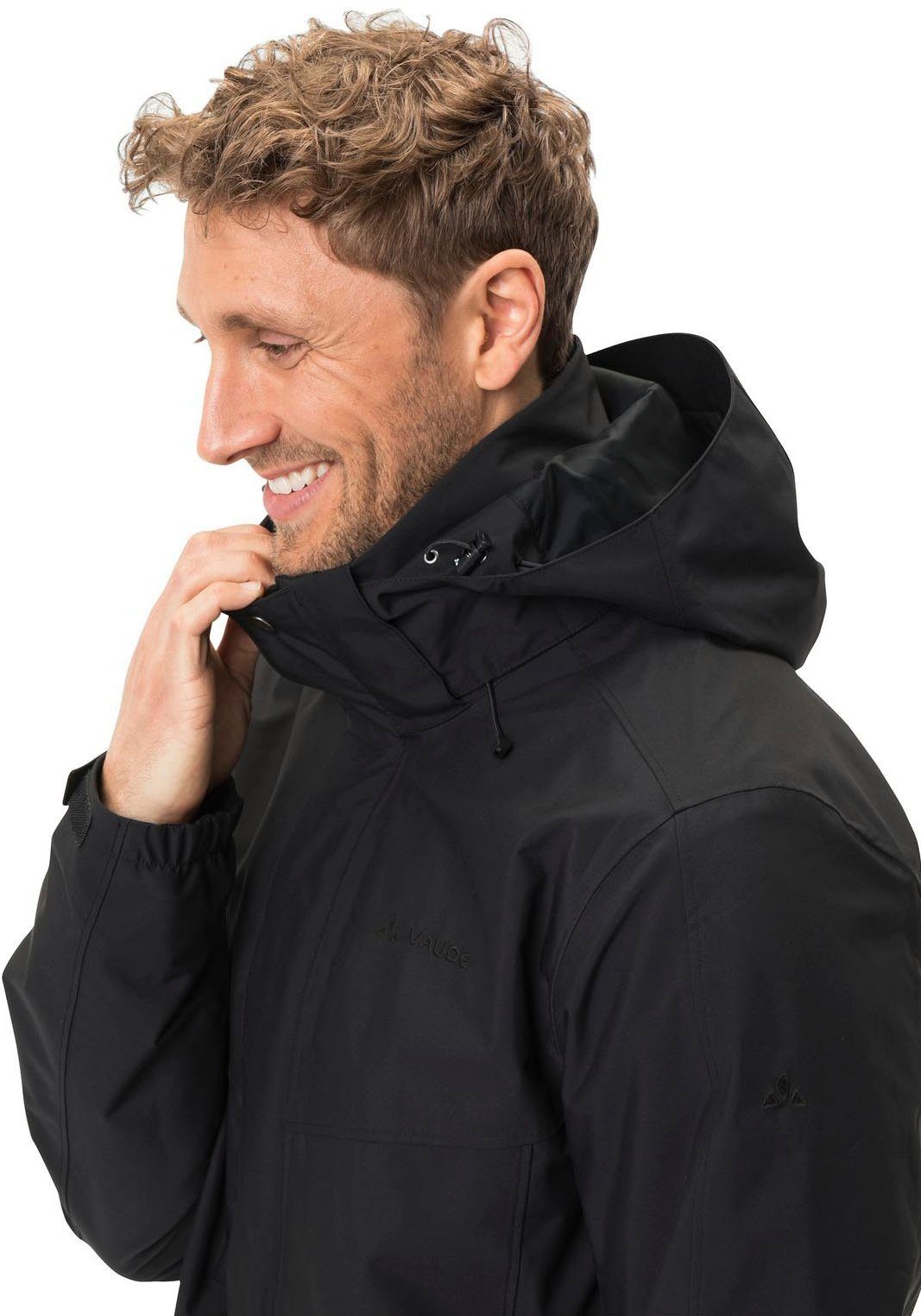VAUDE Parka MEN'S IDRIS 3IN1 PARKA III mit abnehmbarer und weitenregulierbarer Kapuze, wasserdicht