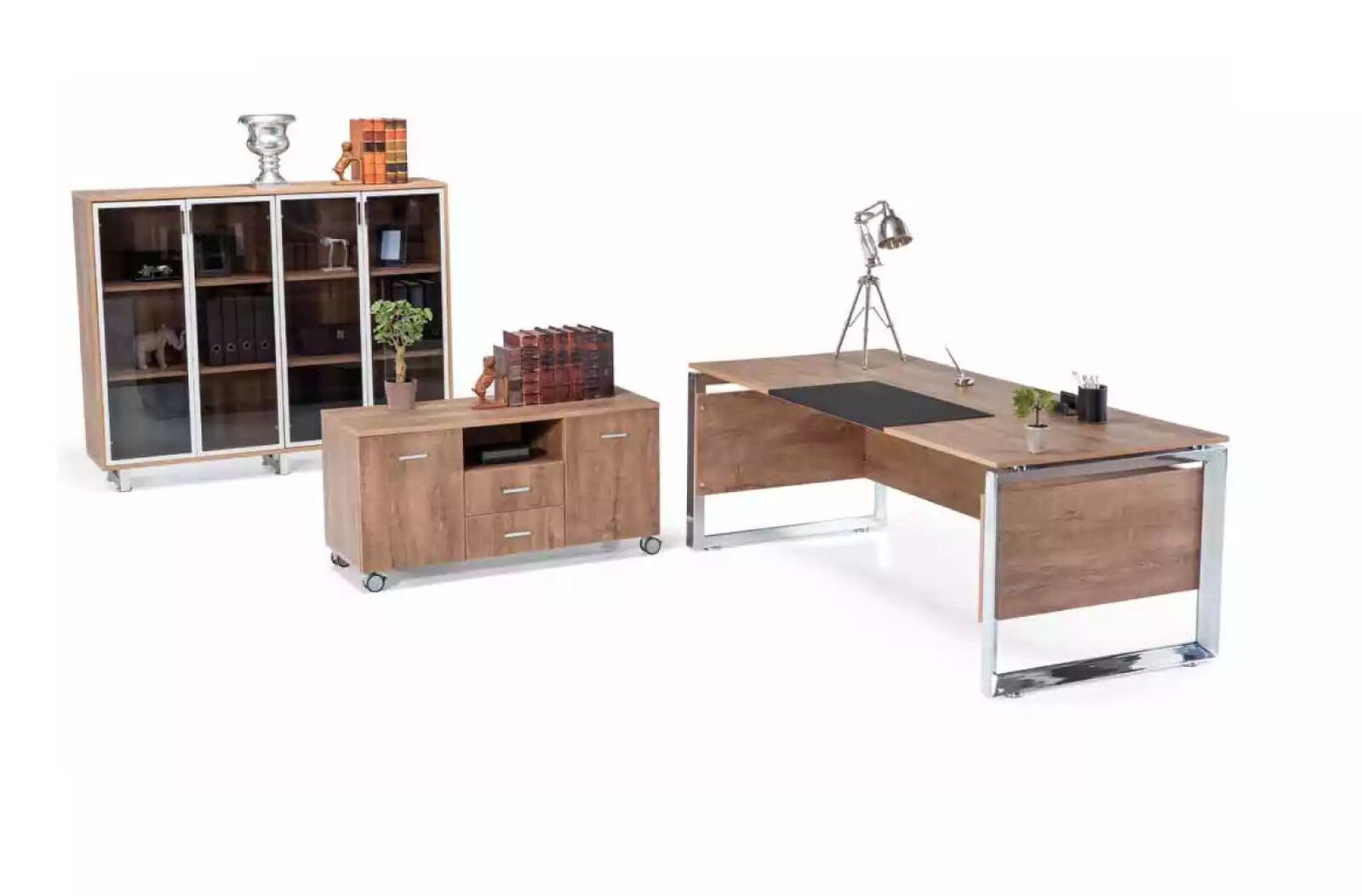 JVmoebel Schreibtisch Moderner Made Design Holz Schreibtisch Arbeitszimmer 1x (1-St., Stil Europa Büro nur Brauner in Schreibtisch)