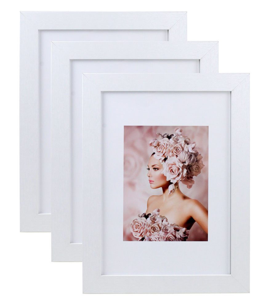 IDEAL TREND Bilderrahmen 3er Pack Holz Bilderrahmen Foto Plexi Rahmen Acryl Collage Wanddeko Po, für 1 Bilder (3 St), bruchsicheres Kunststoffglas