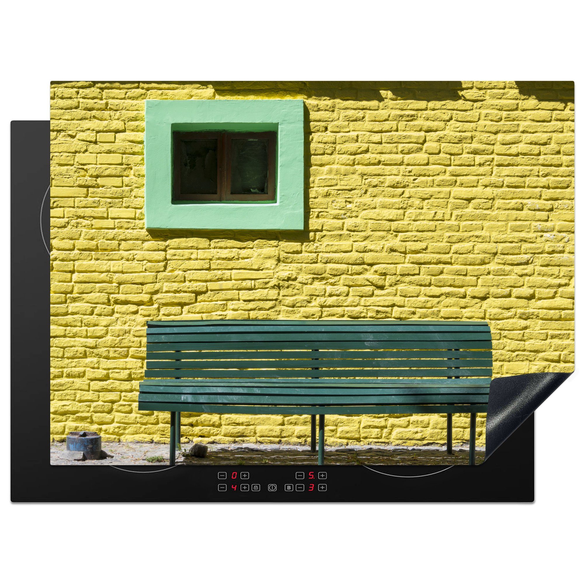 MuchoWow Herdblende-/Abdeckplatte Haus Caminito, Vinyl, in Ceranfeldabdeckung Mobile cm, 70x52 einem Arbeitsfläche Gartenbank nutzbar, (1 tlg), Grüne an