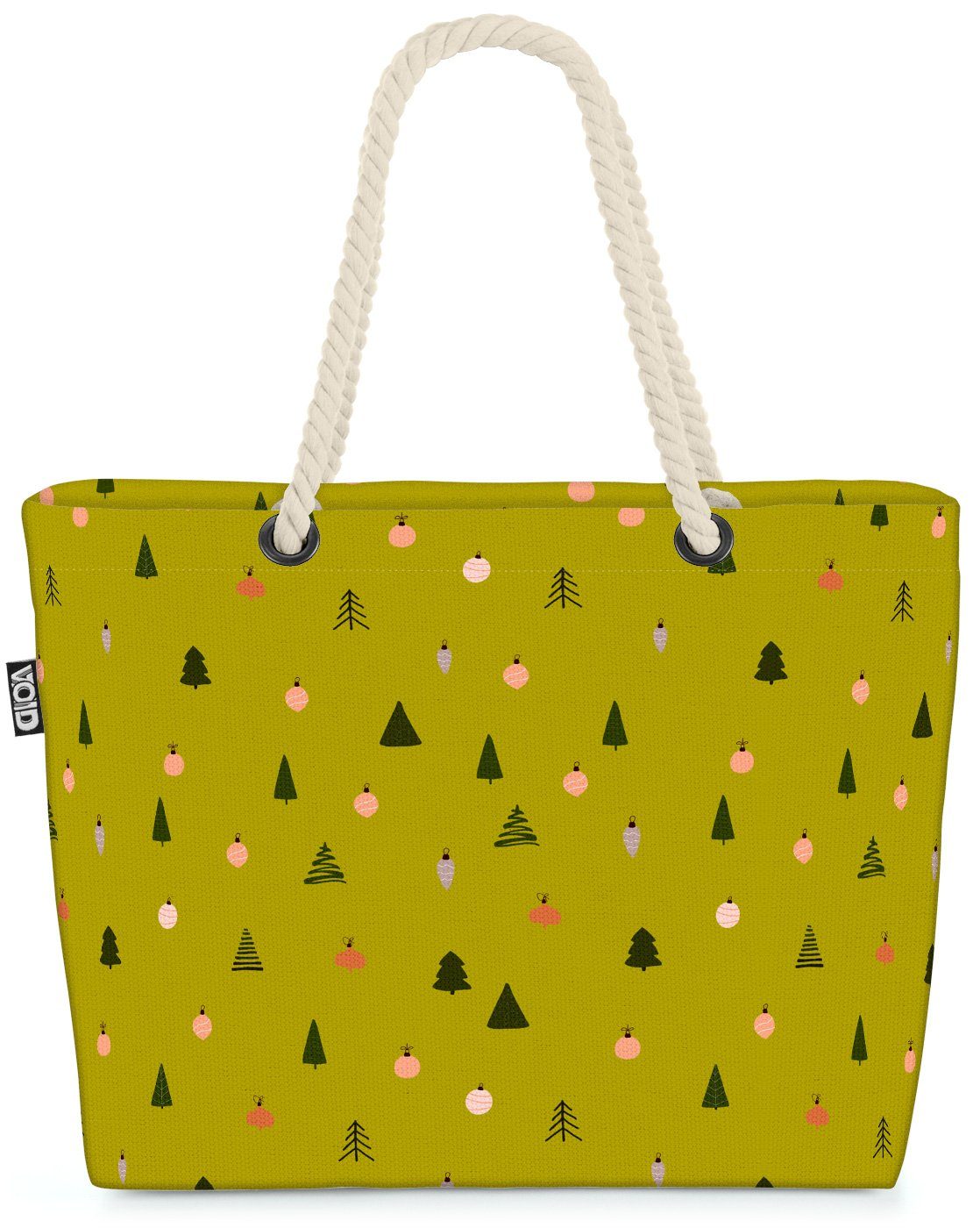 VOID Strandtasche Deko (1-tlg), Winter Dekoration Wald Christbaumkugel Bag Christbaum Kugeln Beach Winter