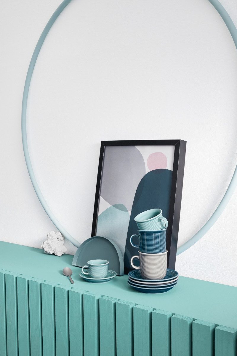 Thomas Porzellan Untertasse Trend Colour Ice Blue Kaffee-Untertasse 14 cm, Untertasse