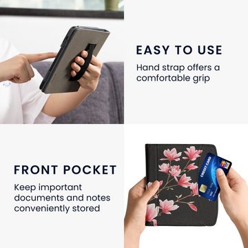 kwmobile E-Reader-Hülle Schutzhülle für Pocketbook Era / Era Color, Vorderfach Handschlaufe - Magnolien Design