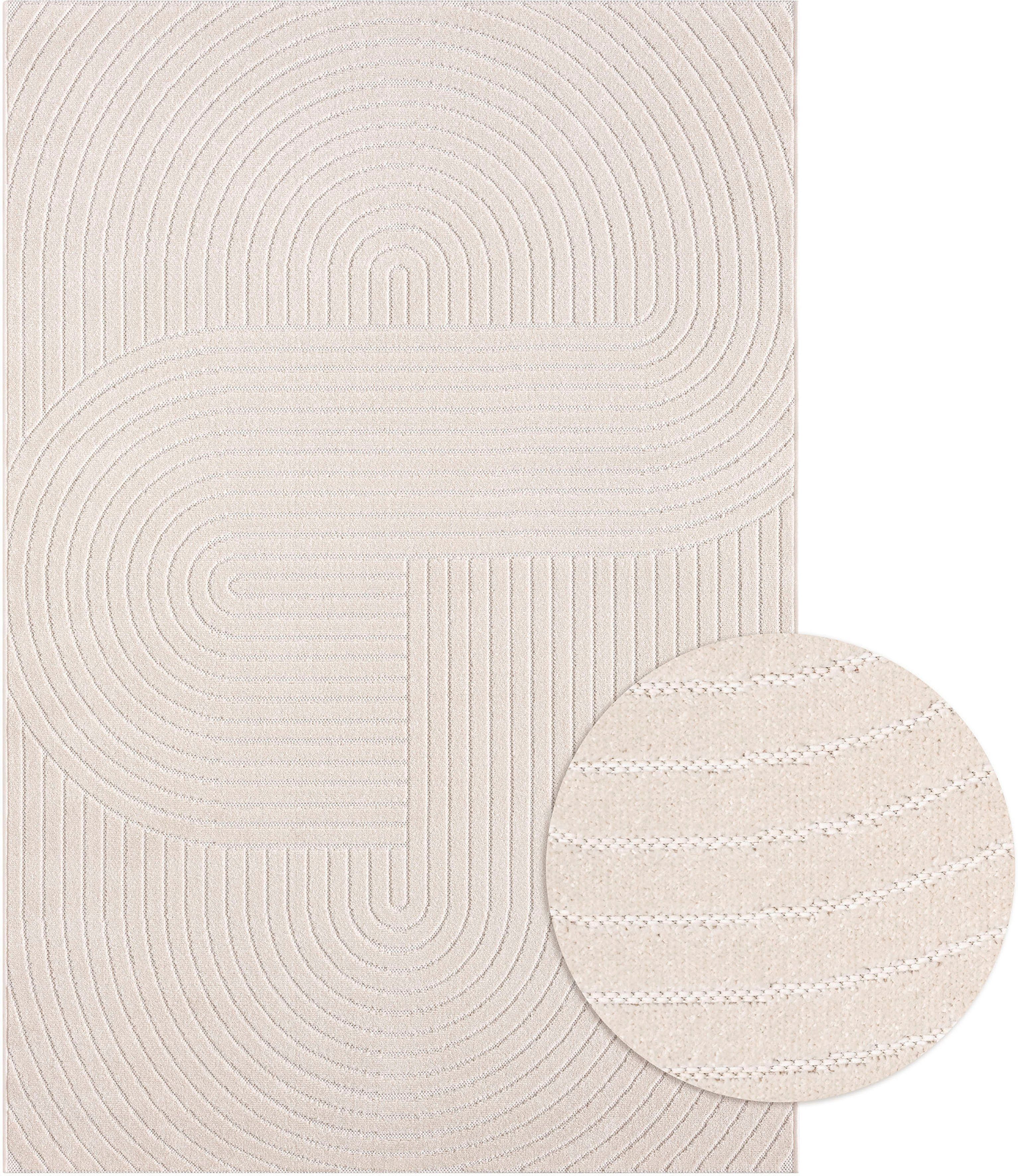 my home Teppich Lorent, rechteckig, Höhe: 5 mm, Kurzflor, Uni Farben, Hoch-Tief-Effekt, Scandi-Look, Outdoor geeignet. Reduzierter Preis € 152,69. Unverbindliche Preisempfehlung € 244,99