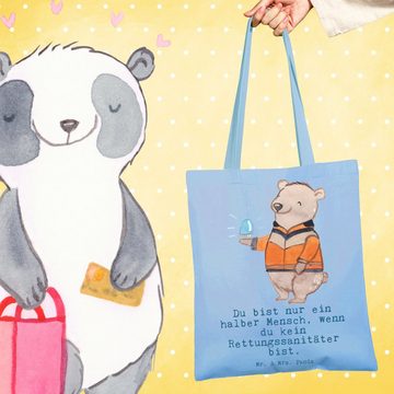Mr. & Mrs. Panda Tragetasche Rettungssanitäter Herz - Sky Blue - Geschenk, Jutebeutel, Stoffbeutel (1-tlg), Lange Tragegriffe