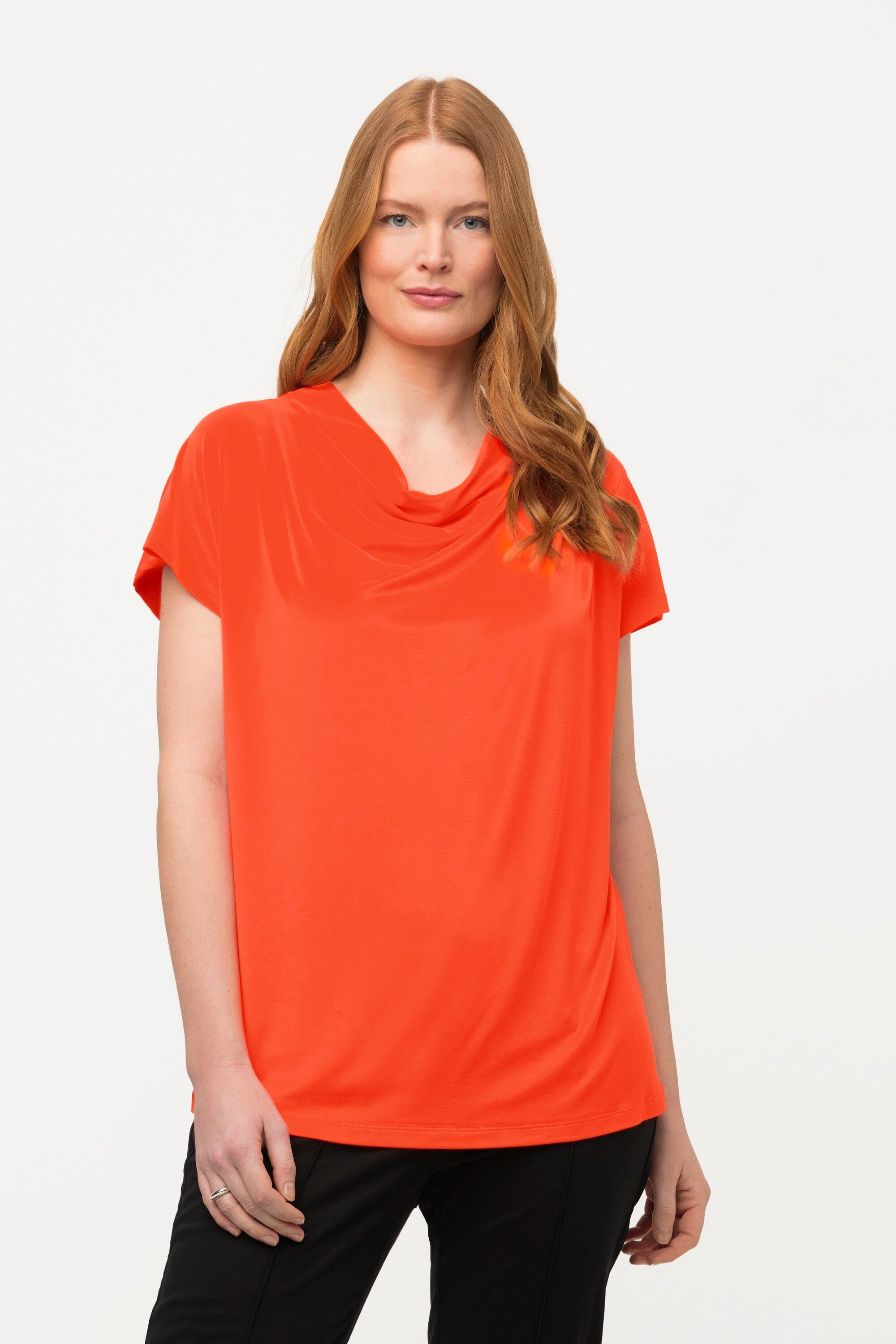 Ulla Popken T-Shirt T-Shirt Wasserfall-Ausschnitt Halbarm. Reduzierter Preis € 47,99. Unverbindliche Preisempfehlung € 59,99