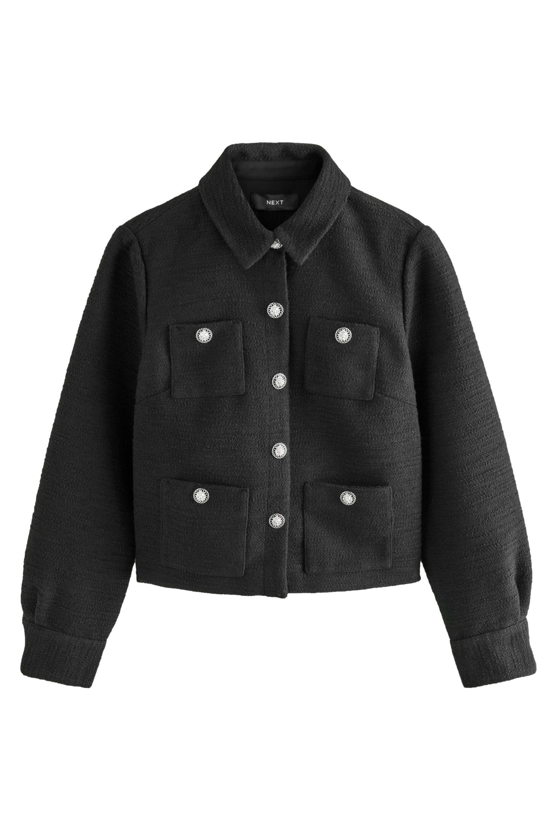 Bouclèjacke Hemdjacke aus Bouclé zum Knöpfen
