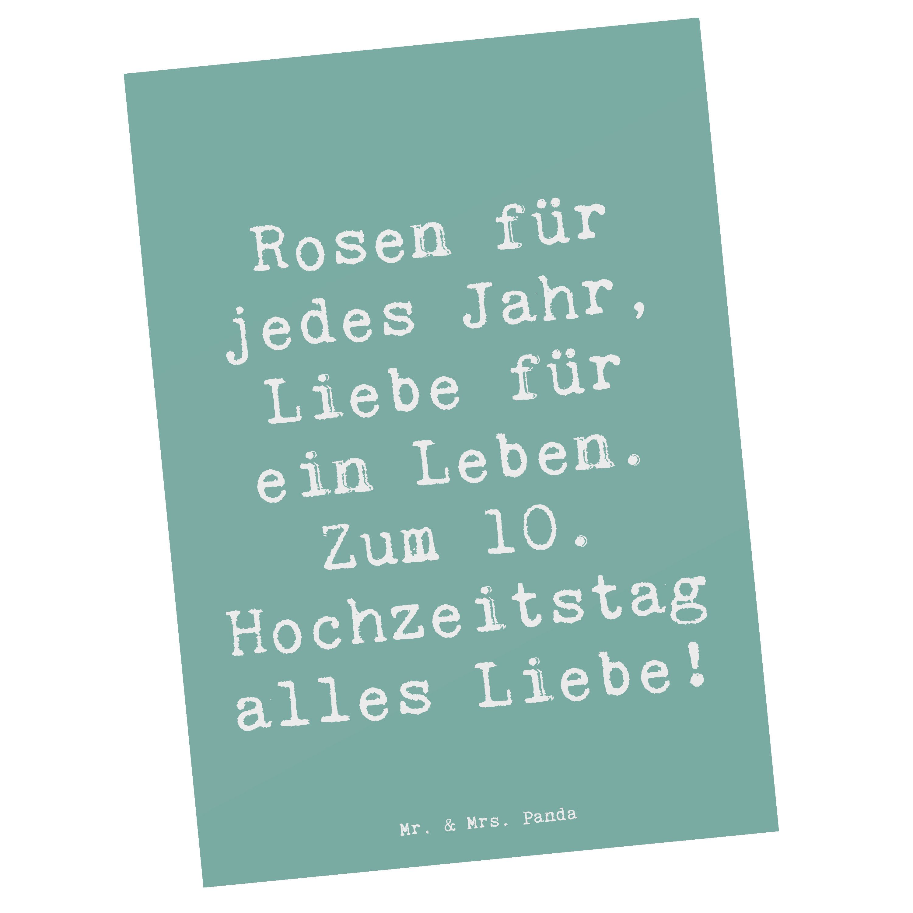 Postkarte 10. Hochzeitstag Rosenhochzeit - Meeresbrise - Geschenk, Ehejubiläum
