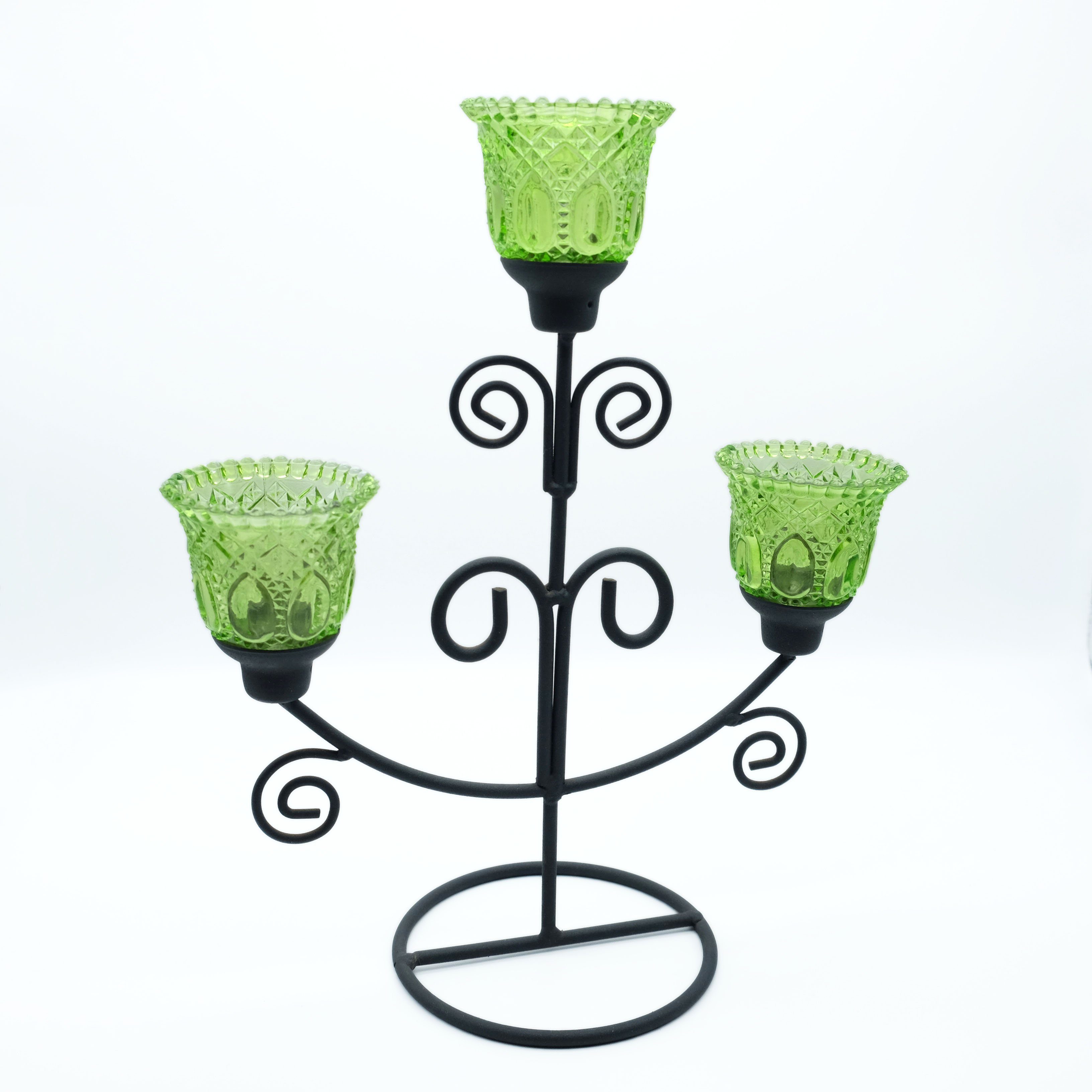 Glas, DeColibri Kerzenständer, Kerzenständer Kerzenhalter, grün standfest Teelichthalter