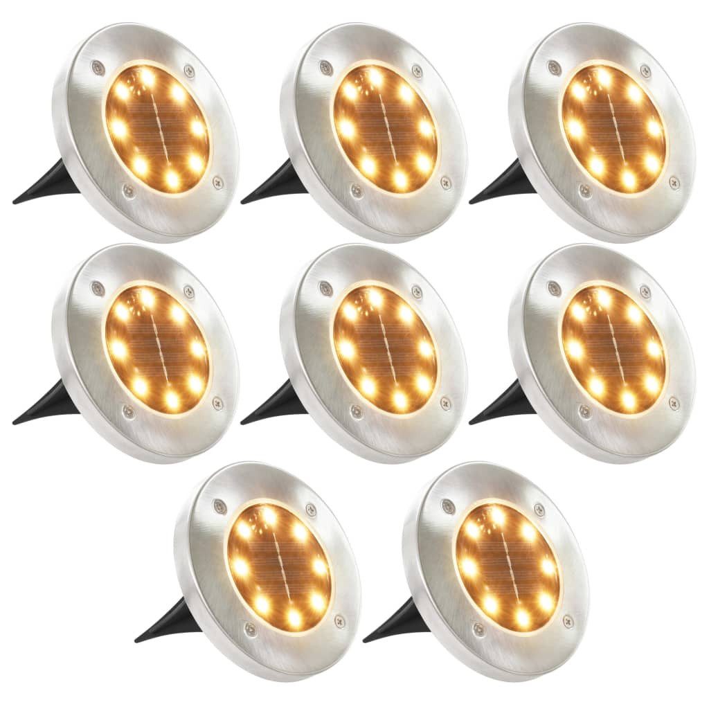 vidaXL LED Solarleuchte Solar-Bodenleuchten 8 Stk. LED Warmweiß